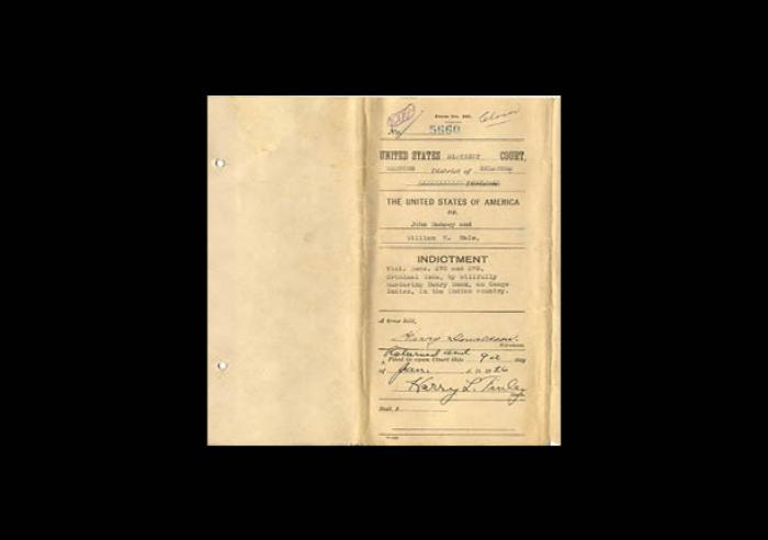 The indictment of John Ramsey and William K. Hale in the U.S. District Court for the Western District of Oklahoma. (Criminal Case 5660: U.S. v. John Ramsey and William K. Hale)